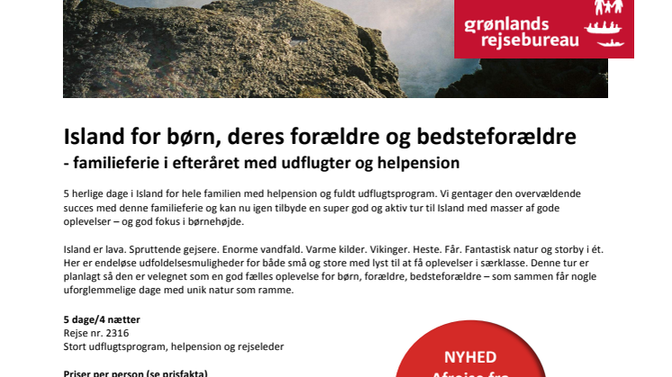 Herlig familierejse til Island i efterårsferien  
