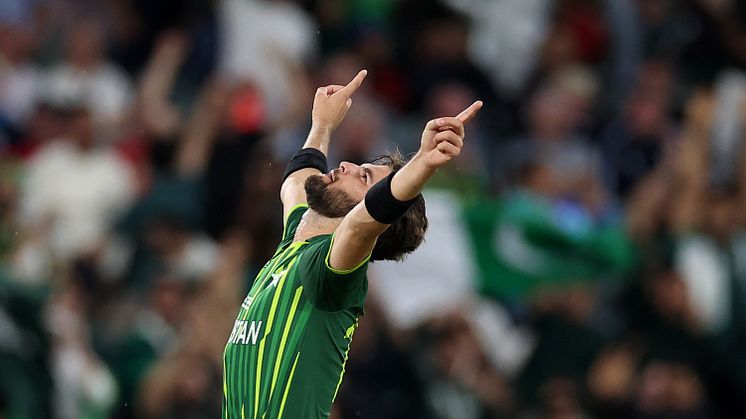 Shaheen Afridi gets picked up by Welsh Fire in The Hundred Draft. Photo: Getty 
