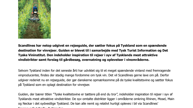 Scandlines udgiver vinrejseguide