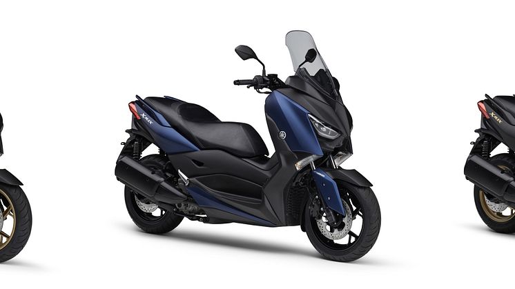 左より、「XMAX ABS」マットグリーニッシュグレー、「XMAX ABS」マットブルー、「XMAX ABS」マットブラック