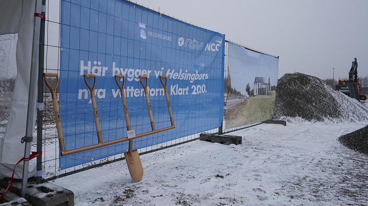 Spadtag för nya vattentornet
