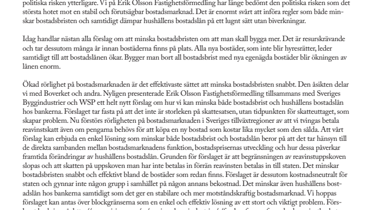 Erik Olsson, VD på Erik Olsson Fastighetsförmedling, kommenterar bostadsmarknaden 15 juli 2014