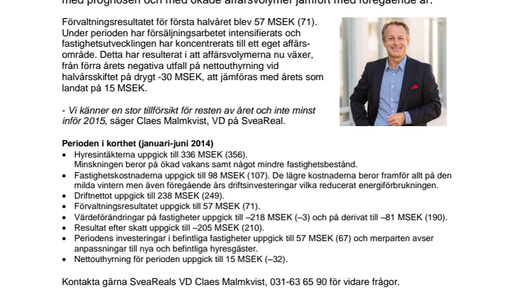 Stabil utveckling för SveaReal