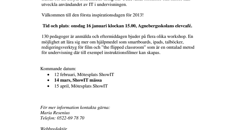 IT i undervisningen – Mötesplats ShowIT