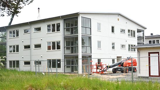 Ett av de nya husen som utgör byggnationen i Åhusparken