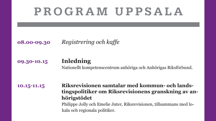 Pressinbjudan till mötesdag om anhörigfrågor i Uppsala