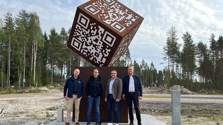 ohan Nilsson, PiteEnergi, Fredrik Bellander, Pireva, Erik Sandström, NCC och Micael Kemi, Piteå kommun. Foto: Hanna Wimander