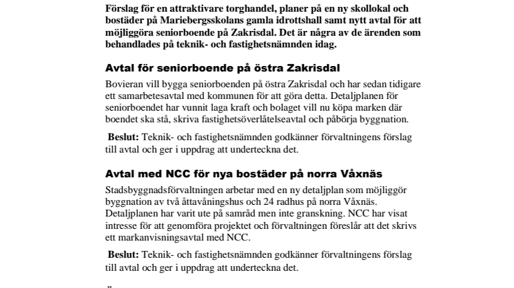 ​Beslut från teknik- och fastighetsnämnden 23 maj
