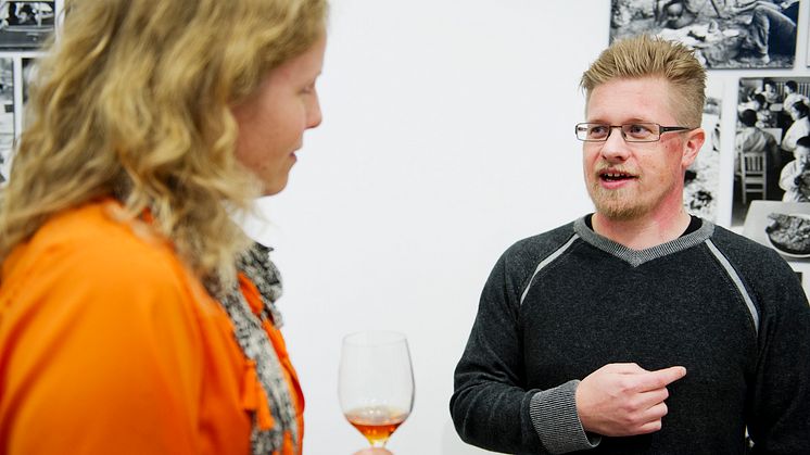 Matbloggaren Annika Ingemarsson och charkmästaren Gustav Erikson på Svenskt Kötts pressträff om #svenskchark