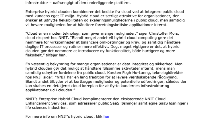 NNIT lancerer Enterprise Hybrid Cloud løsning