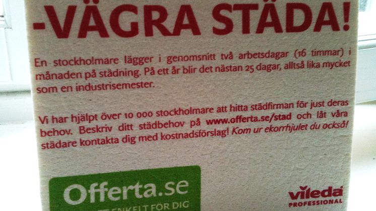 Offerta.se uppmanar stockholmare: ”Vägra städa”!