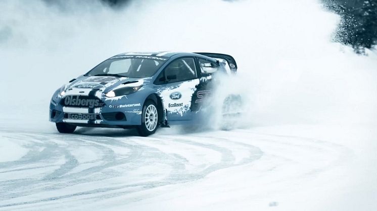Ford Fiesta ST i rallycrossversion möter svenska snögubbar i Ford Racing-film