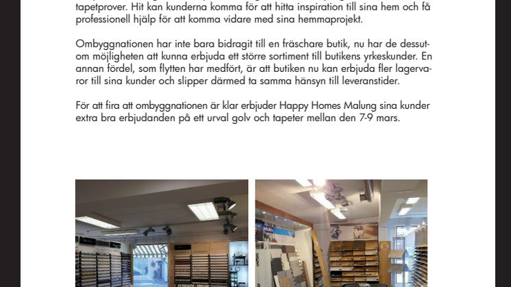 Happy Homes Malung firar butikens ombyggnation