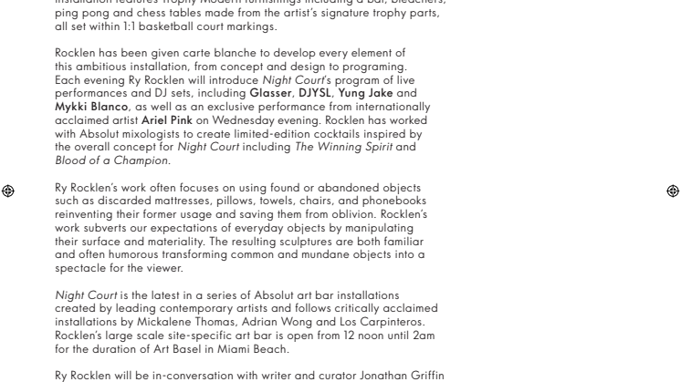 Absolut at Art Basel in Miami Beach 2013 - Night Court by Ry Rocklen