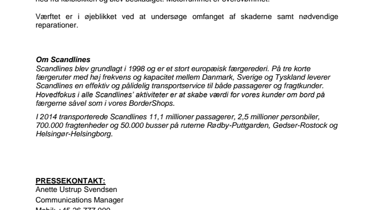 Scandlines-færge beskadiget på polsk værft
