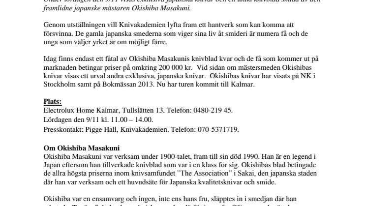 Världens dyraste kniv besöker Kalmar