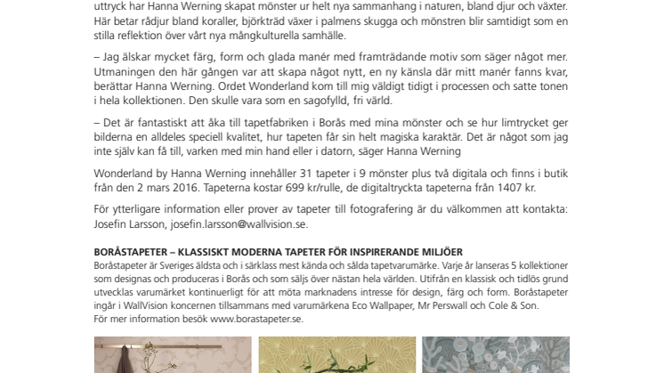 Boråstapeter gör ny, sagolik tapetkollektion med Hanna Werning