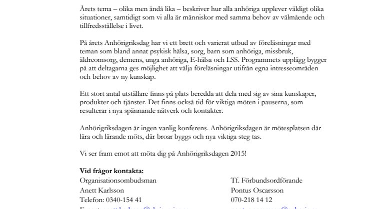 Anhörigriksdagen 2015