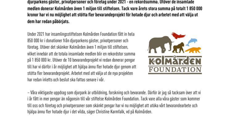 Rekordsumma till Kolmården Foundation - nu ska fler bevarandeprojekt stöttas.pdf