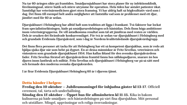 Sveriges äldsta djursjukhus fyller 60 år