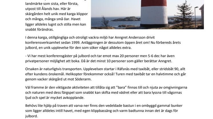 ​Unikt julbord i Stockholms Skärgård