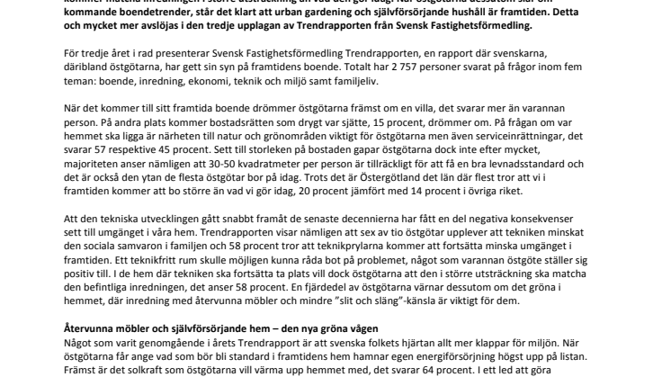 Trendrapporten 2014: Östgötarna drömmer om teknikfria rum och grön inredning 