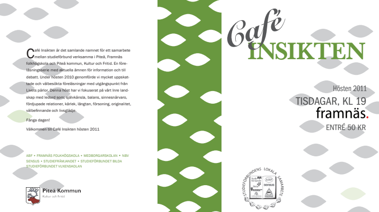 Café Insikten - programblad