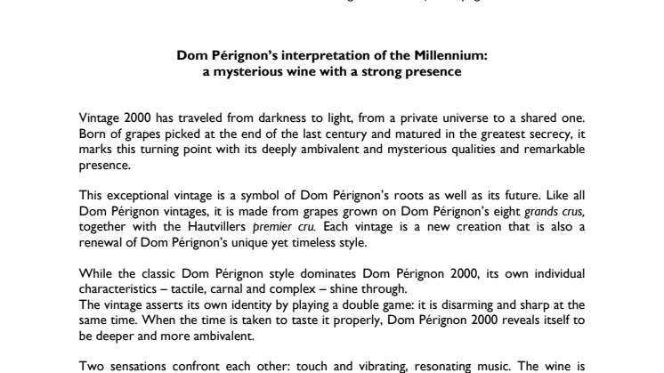Dom Pérignon 2000