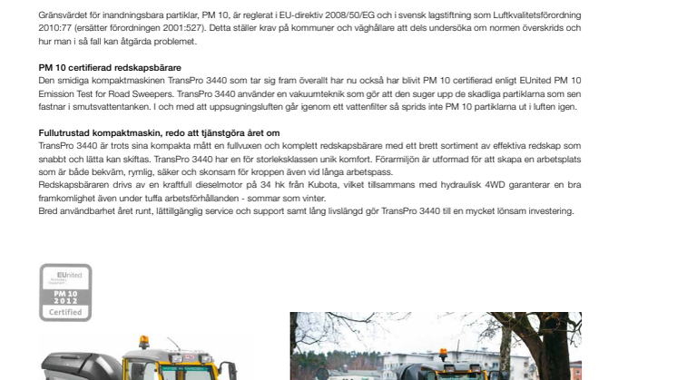 Belos TransPro 3440 - PM10 certifierad