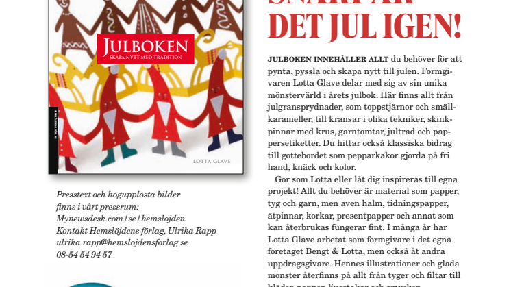 Årets julbok från Hemslöjdens förlag!