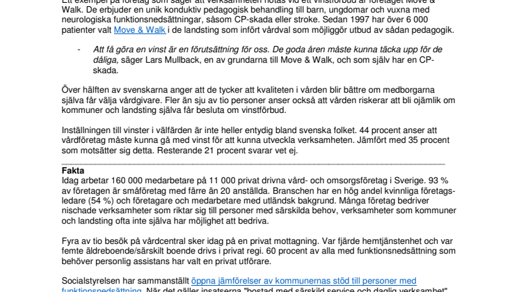 8 av 10 svenskar vill ha valfrihet inom vård och omsorg