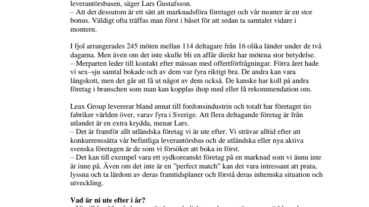 Leax ser affärsmöjligheter med Subcontractor Connect