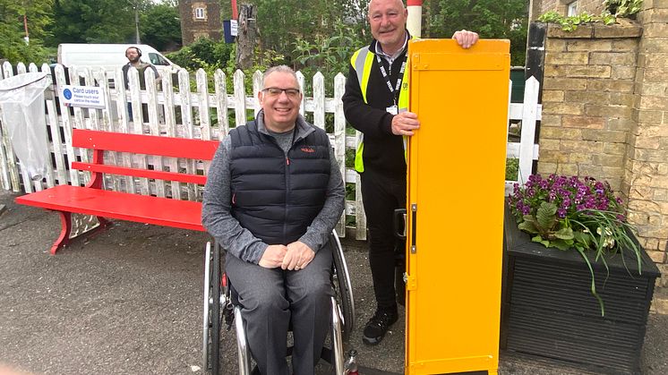 Downham Market - mobile assistance team member John Francis ready to assist passengers including Gio Strawbridge