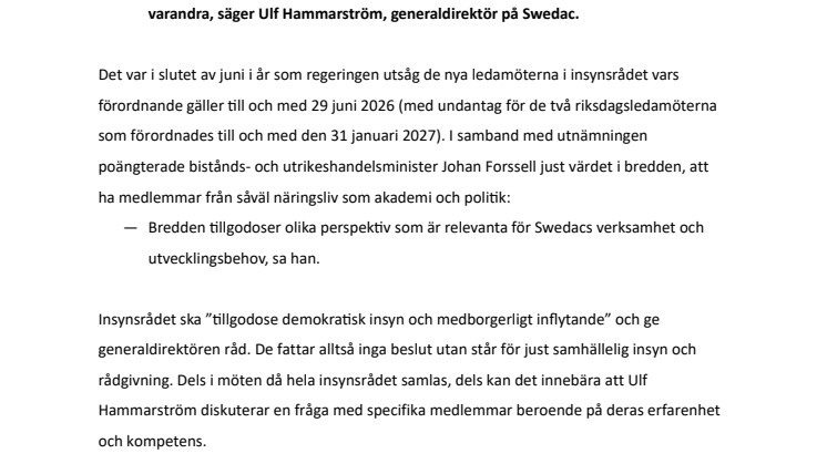 Swedacs insynsråd