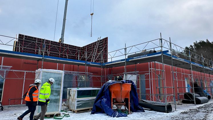 väggar kommer upp på andra våningen