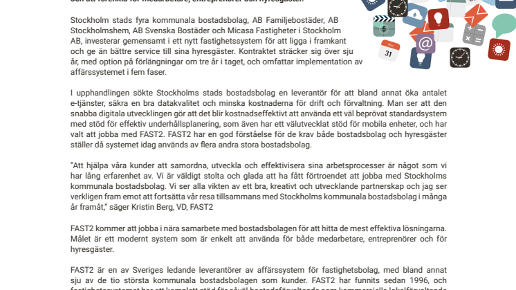 Stockholms kommunala bostadsbolag moderniserar med hjälp av FAST2