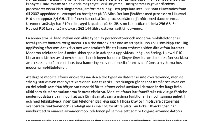 Samma teknik i mindre format – så står sig dagens mobiltelefon mot datorn