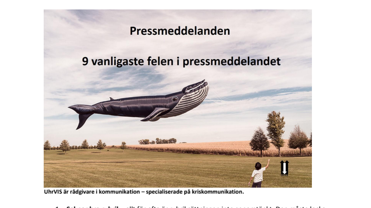 Pressmeddelanden - 9 vanligaste felen i pressmeddelandet
