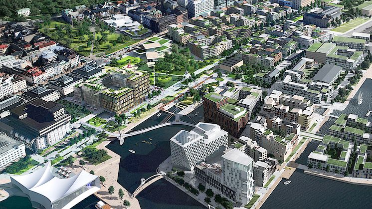 Vision för framtida utveckling av området mellan Helsingborg C och Hermes 10 (gamla Tretornfabriken)