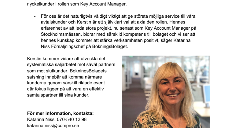 BokningsBolaget förstärker organisationen