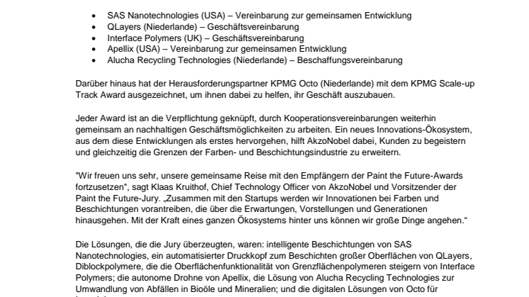 Paint the Future Awards bahnen den Weg für die Zusammenarbeit mit AkzoNobel