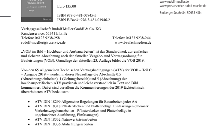 VOB im Bild – Hochbau- und Ausbauarbeiten