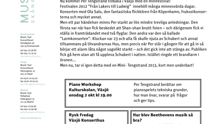 Liten Tengstrandfestival 2-7 okt 2013