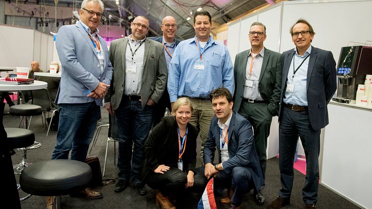 Carmen Quinders, at the front, with the delegation from the Netherlands during Subcontractor Connect.