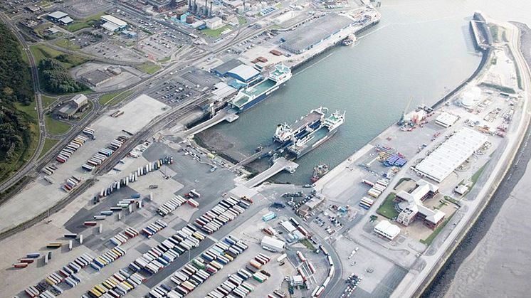 Heysham är den första brittiska terminalen som Hogia levererar terminalsystem till.   Bild: Peel Ports