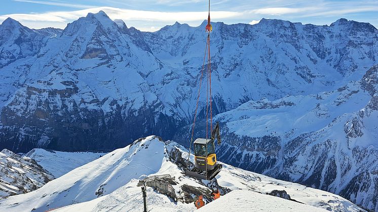 Volvo ECR25 Electric levereras på berget Schilthorn