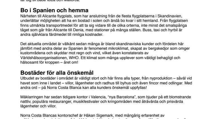 Mäklarringen öppnar kontor på Norra Costa Blanca