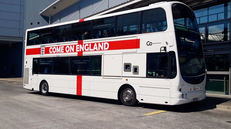 Go North East backs England football team with branded buses and activities