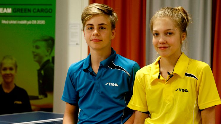 Två av medlemmarna i Team Green Cargo, Truls Möregårdh och Stina Källberg.