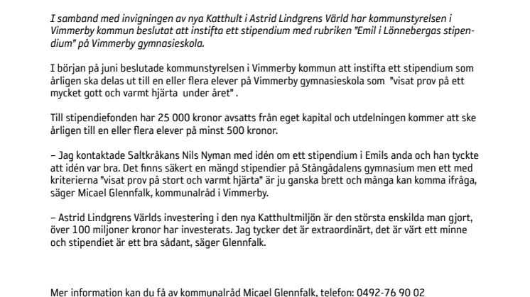 Emil i Lönnebergas stipendium